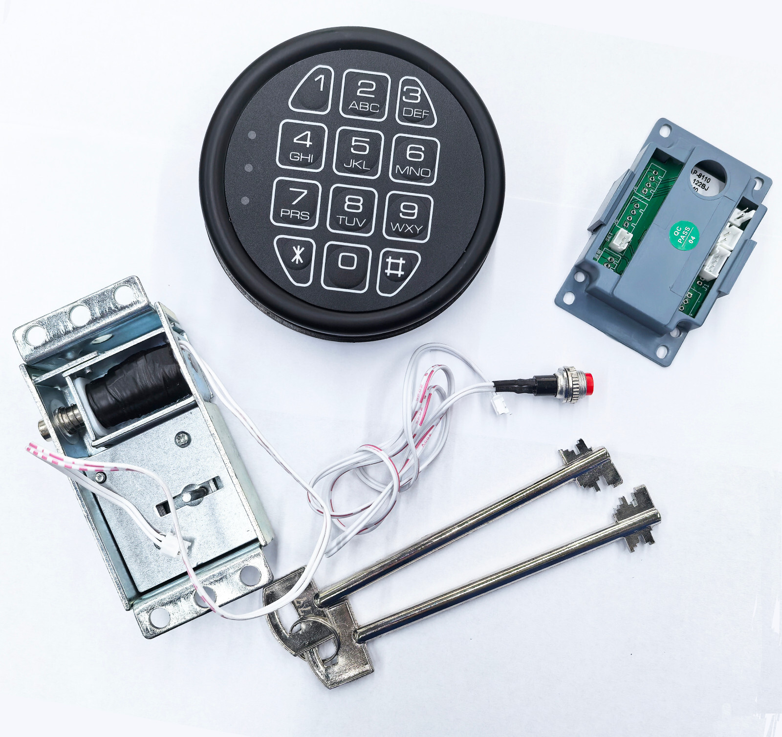 Gun Safe Replacement Lock Electronic Keypad Lock Solenoid Lock 2 Override Keys