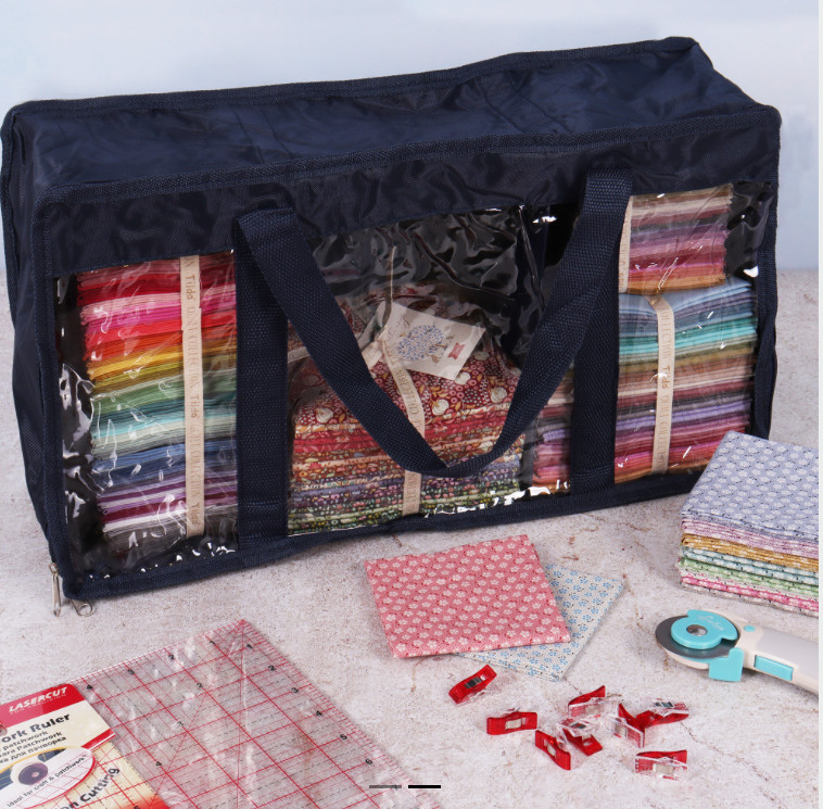 BNWT Sew Easy Navy Fat Quarter/Fabric Storage Bag (Empty) Size Large