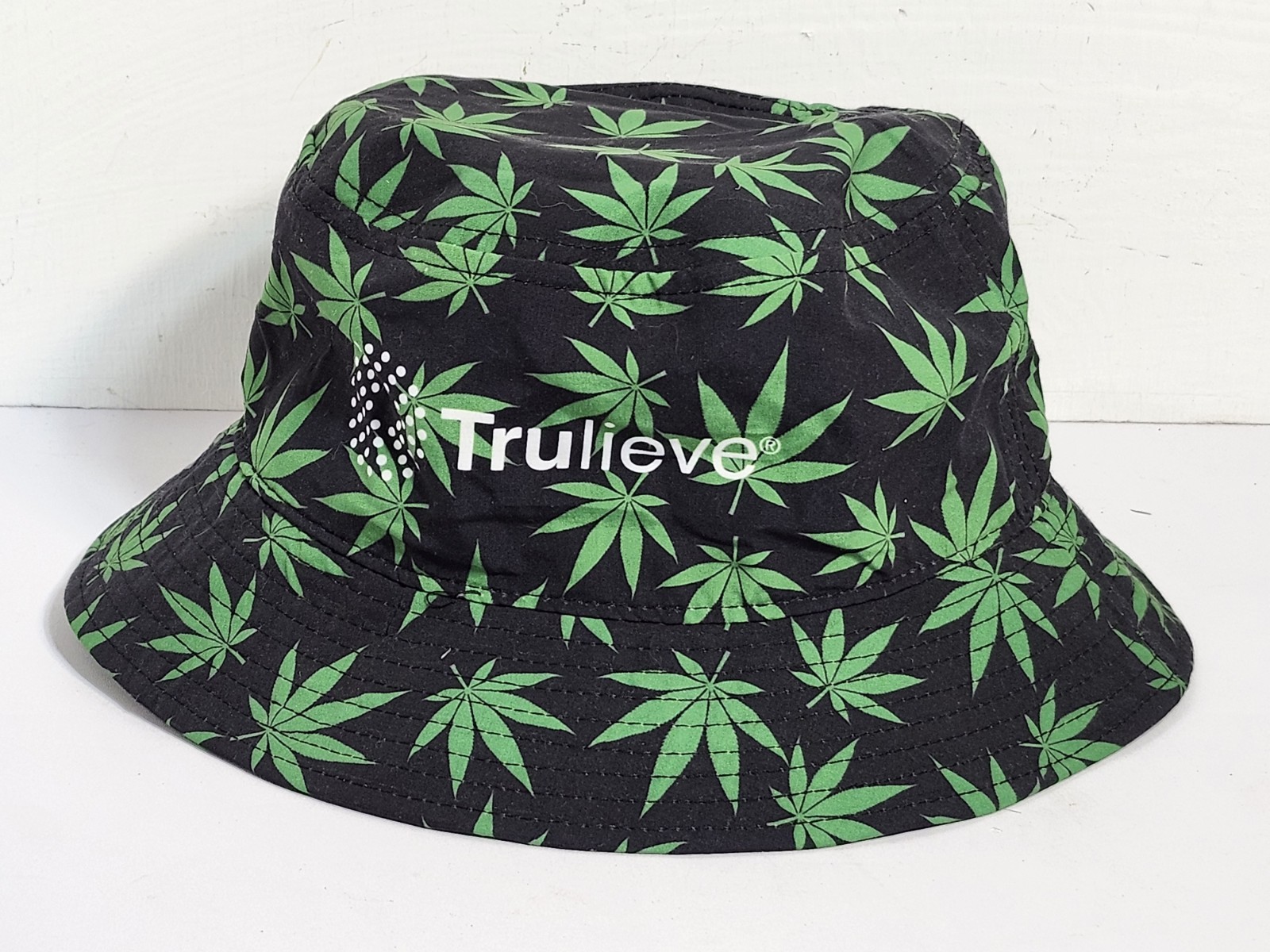 TRULIEVE BUCKET HAT Cannabis Dispensary One Size Unisex Black Green 22" Circum.