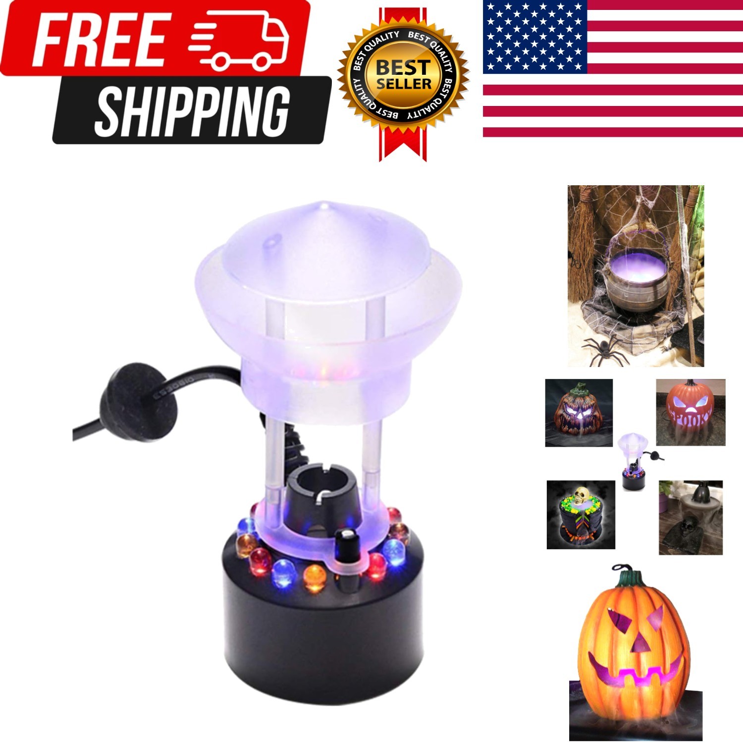 Halloween Party Mist Maker,Ultrasonic Mist Maker Fogger with Waterproof Frame...