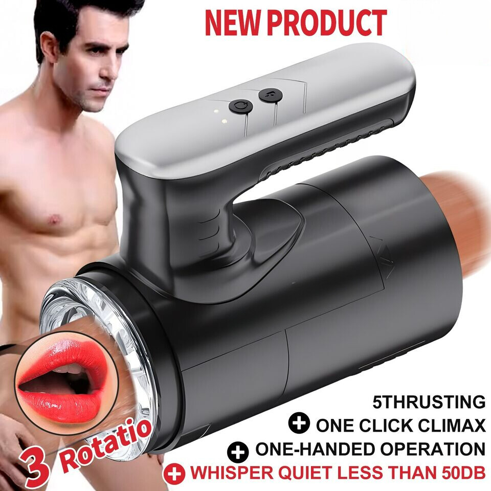 Male Masturbaters Automatic HandsFree Rotating Cup Thrusting Stroker Lubricants