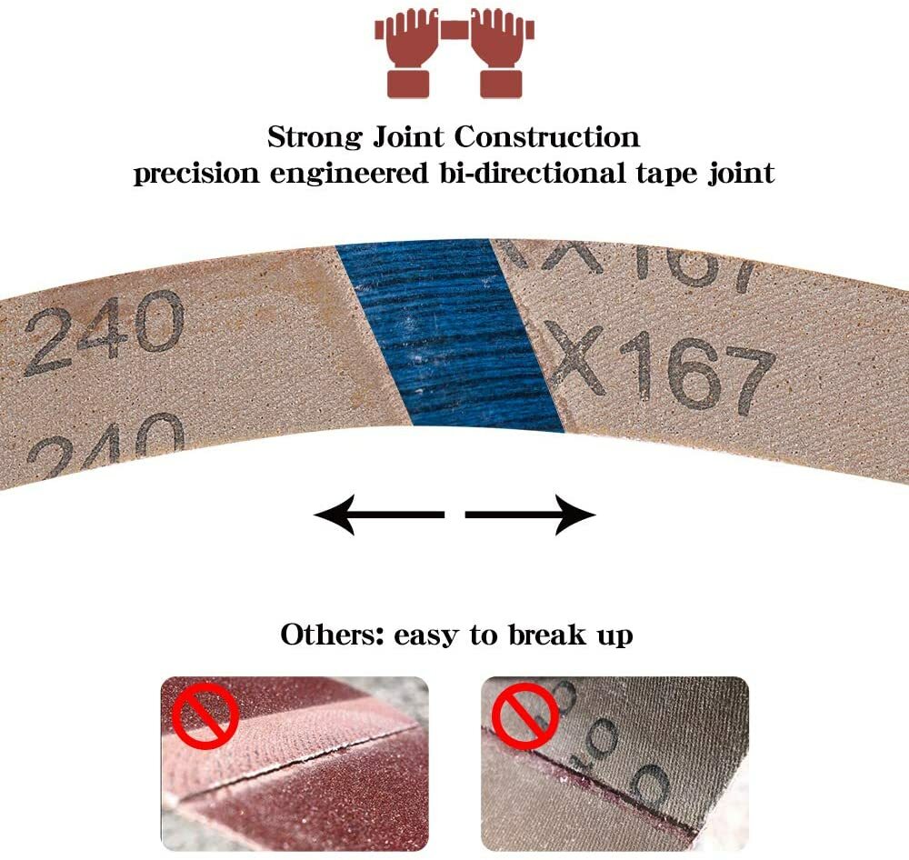 54PCS 1x30 in Sanding Belt Cloth Belts Sander 60 80 120 150 180 240 320 400 Grit
