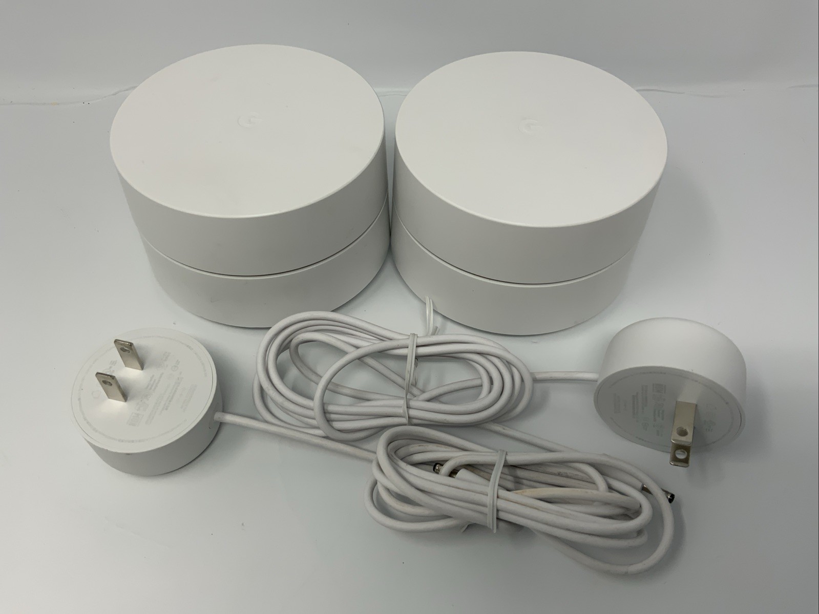 Google Mesh WIFI Access Point Router GJ2CQ Mesh With Power Cord White 2-Pack