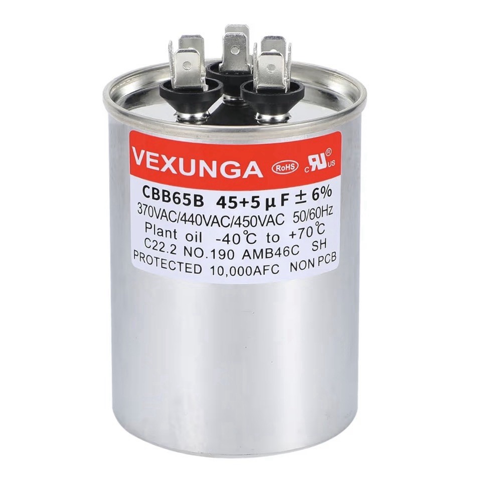 45/5uF Dual Run Protected Start AC Capacitor 45 5 uF MFD 370/440/450 CBB65B