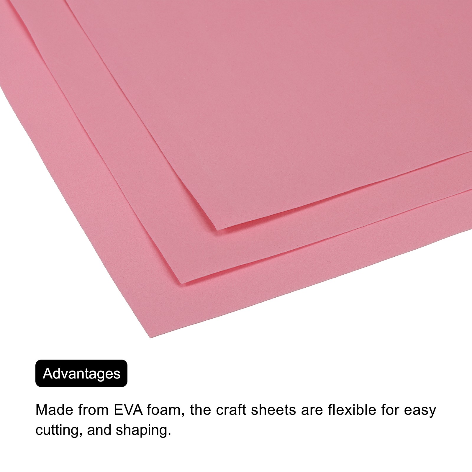 EVA Foam Sheets Light Pink 19.7 Inch x 19.7 Inch 1mm Thick Crafts Sheets 5Pcs