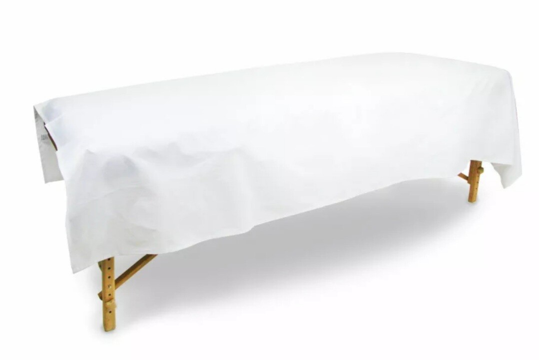 3 Piece Massage Table Sheets Poly Cotton White 54 x 72" wrinkle free