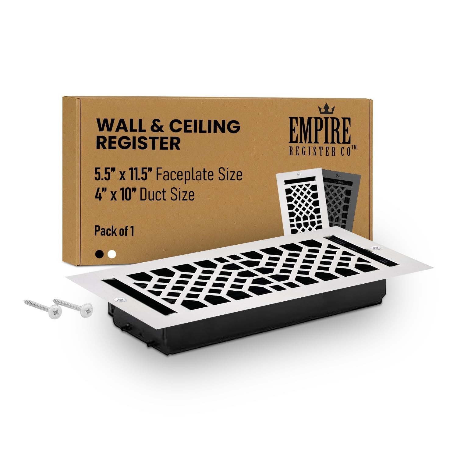 Empire Register Co Vent Cover - 4x10 Inches Wall & Ceiling Air Vent Covers, H...