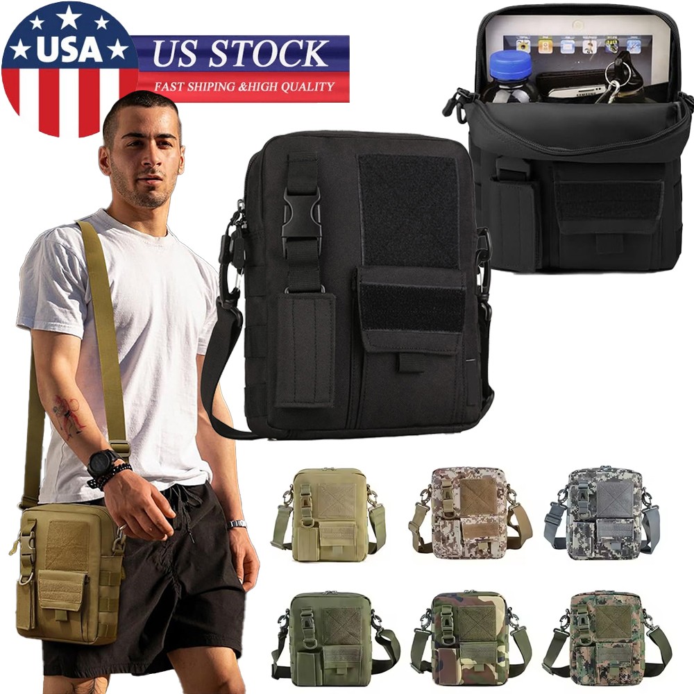Tactical MOLLE Crossbody Bags IPad EDC Shoulder Bag for Hunting School Travel US