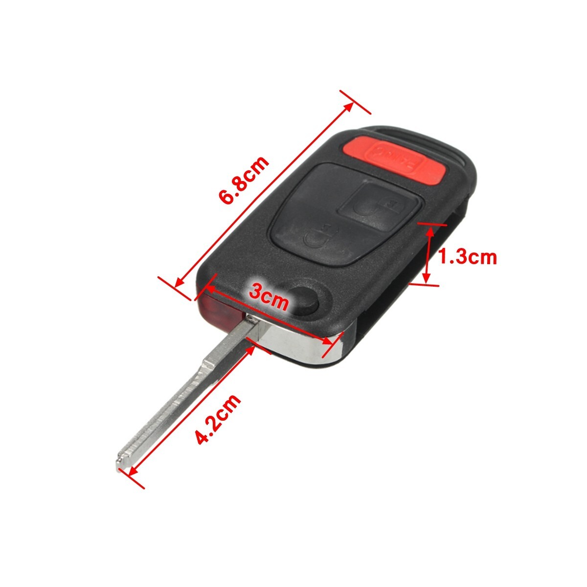 Flip Key Keyless Case Shell And Blade Black For 2004 -2008 Chrysler Crossfire