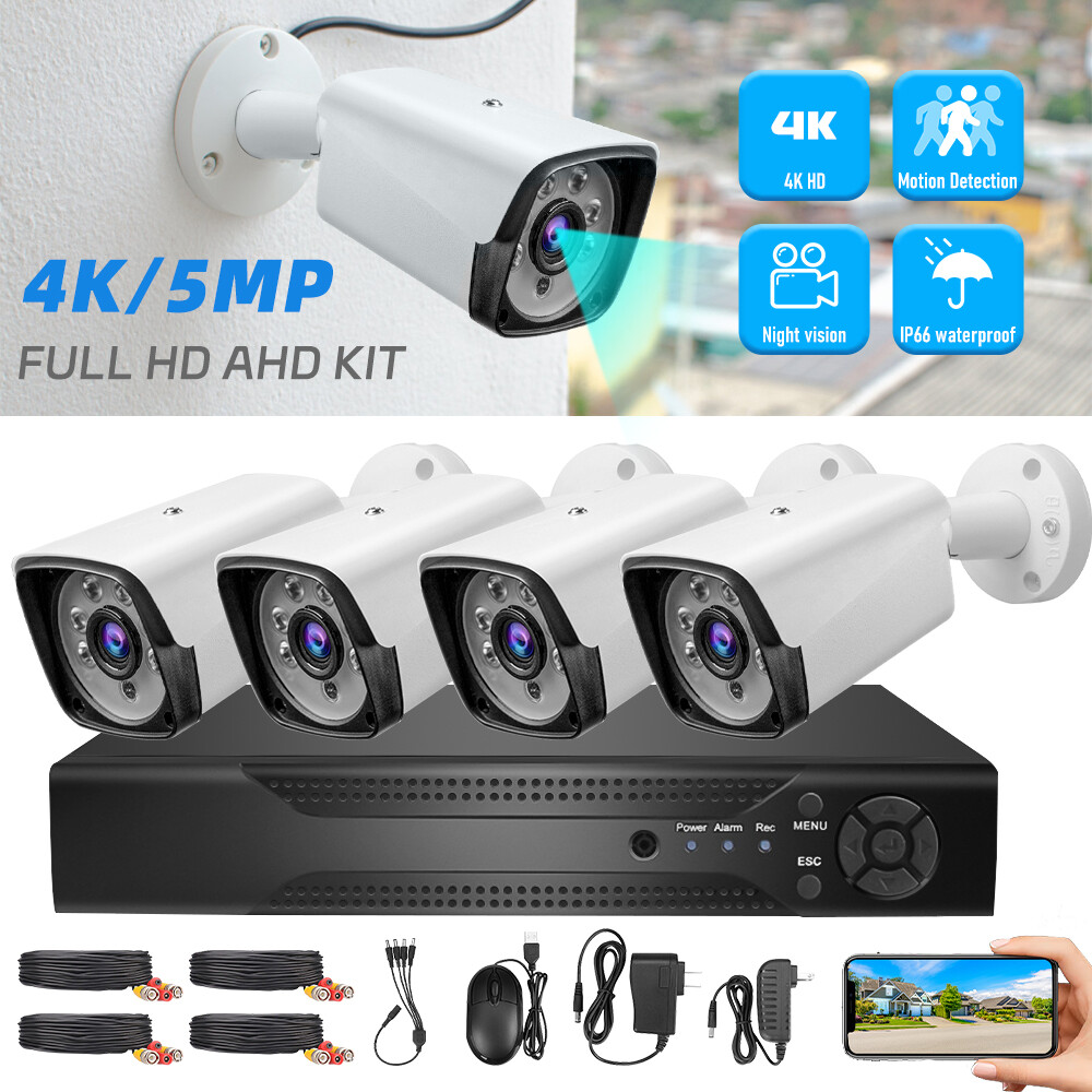 5MP Wired Security Camera System DVR 1080P Outdoor 8CH H.265+ CCTV Wifi DVR Kit