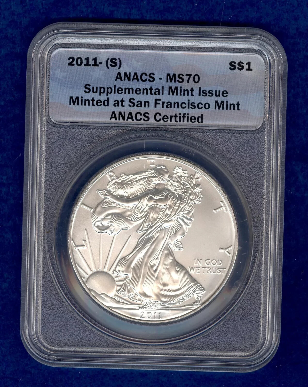 2011-(S) American Silver Eagle Dollar ANACS MS70  Free Shipping  G31