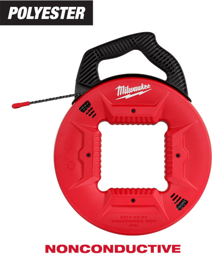 Milwaukee 48-22-4165 100’ Polyester Fish Tape with Nonconductive Tip
