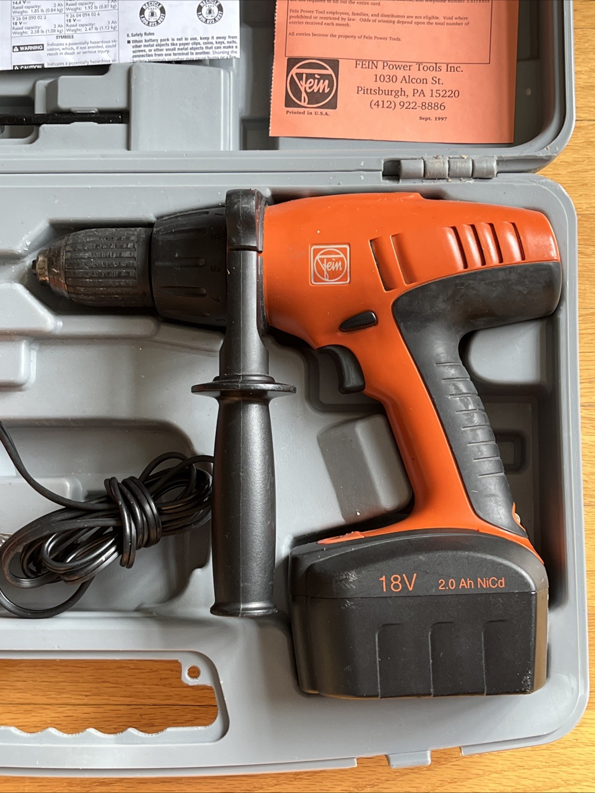 FEIN Handymaster ABS18 Drill Cordless With Case & Manual