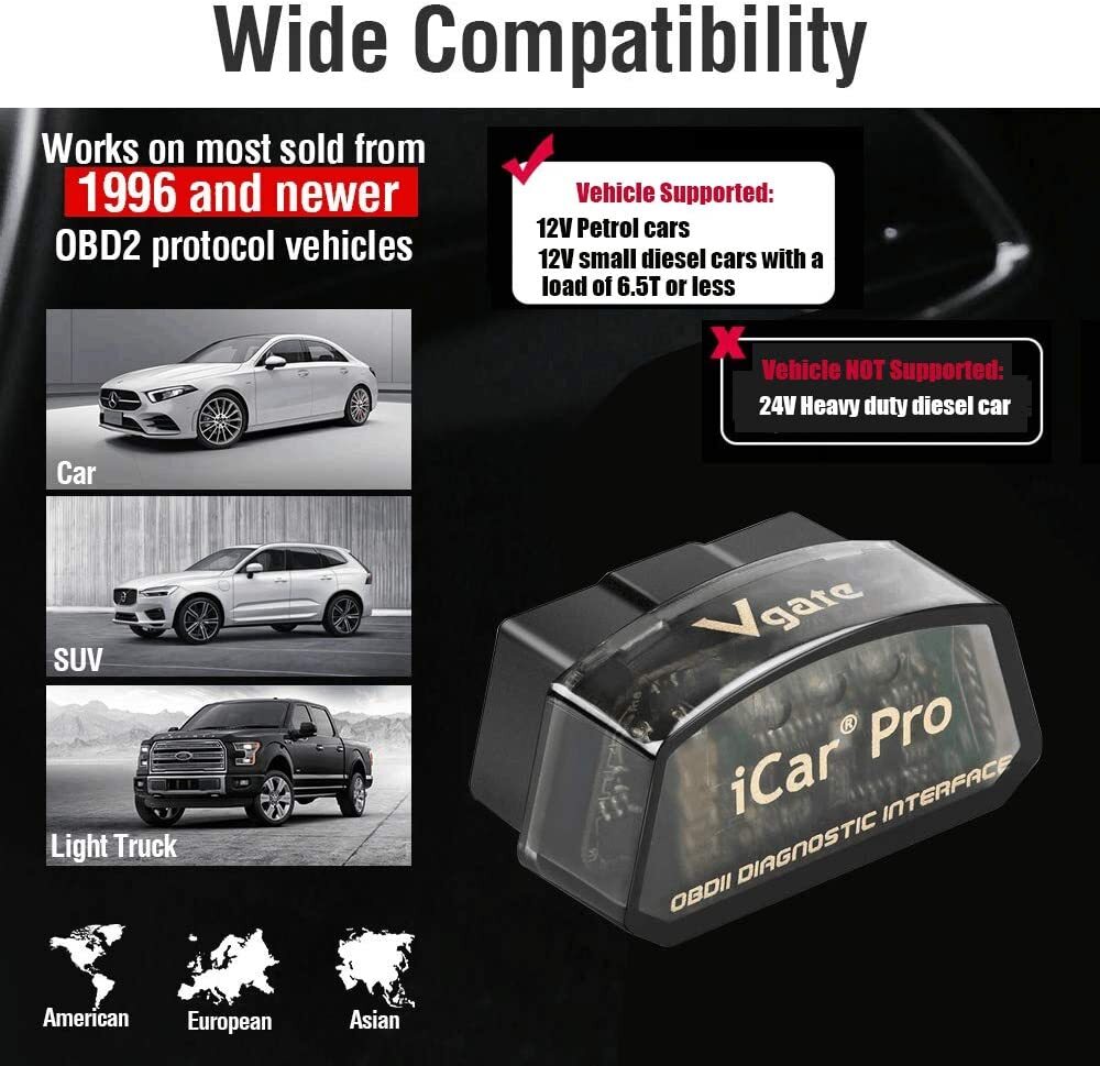 Vgate iCar Pro Bluetooth /WIFI Adapter OBD2 Diagnostic Scanner Tool Code Reader