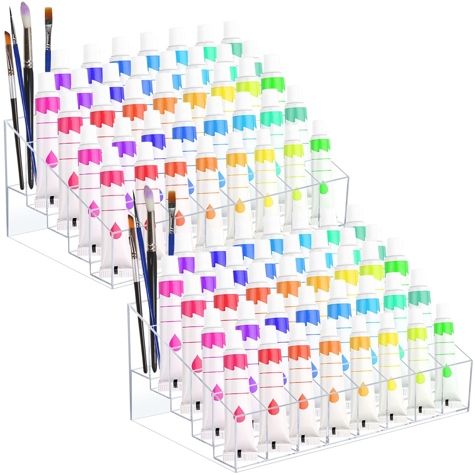 2 Pack Acrylic Paint Tube Organizer 40 Slots5 Layers Watercolor Paint Tube Ho