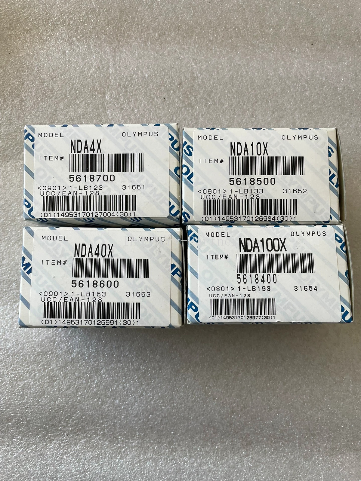 Olympus NDA 4x/0.1,10x/0.25, 40x/0.65, 100x /1.30 Oil 160mm Microscope Objective