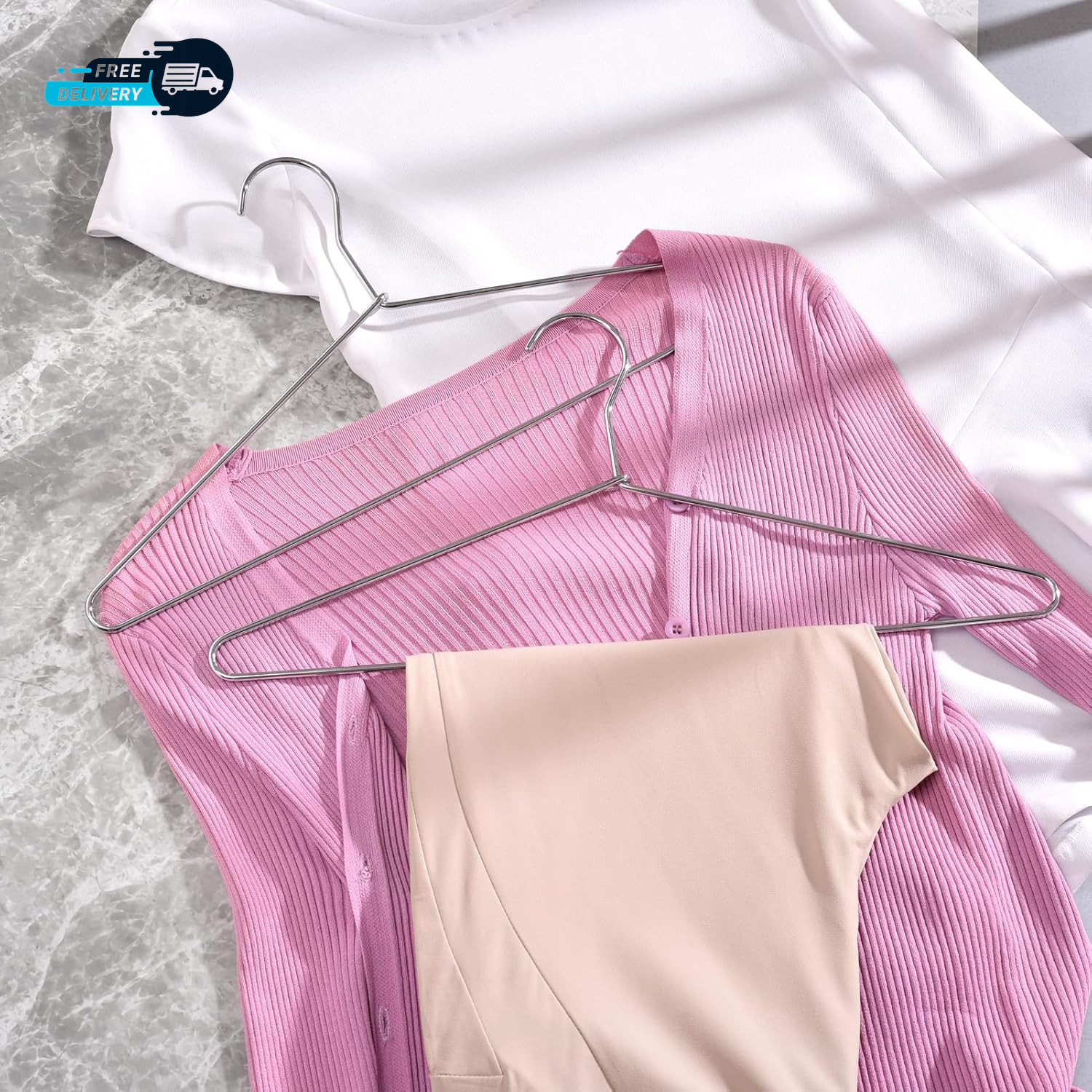 30 Pack Heavy Duty Metal Shirt Coat Hangers Stainless Steel Clothes Hanger