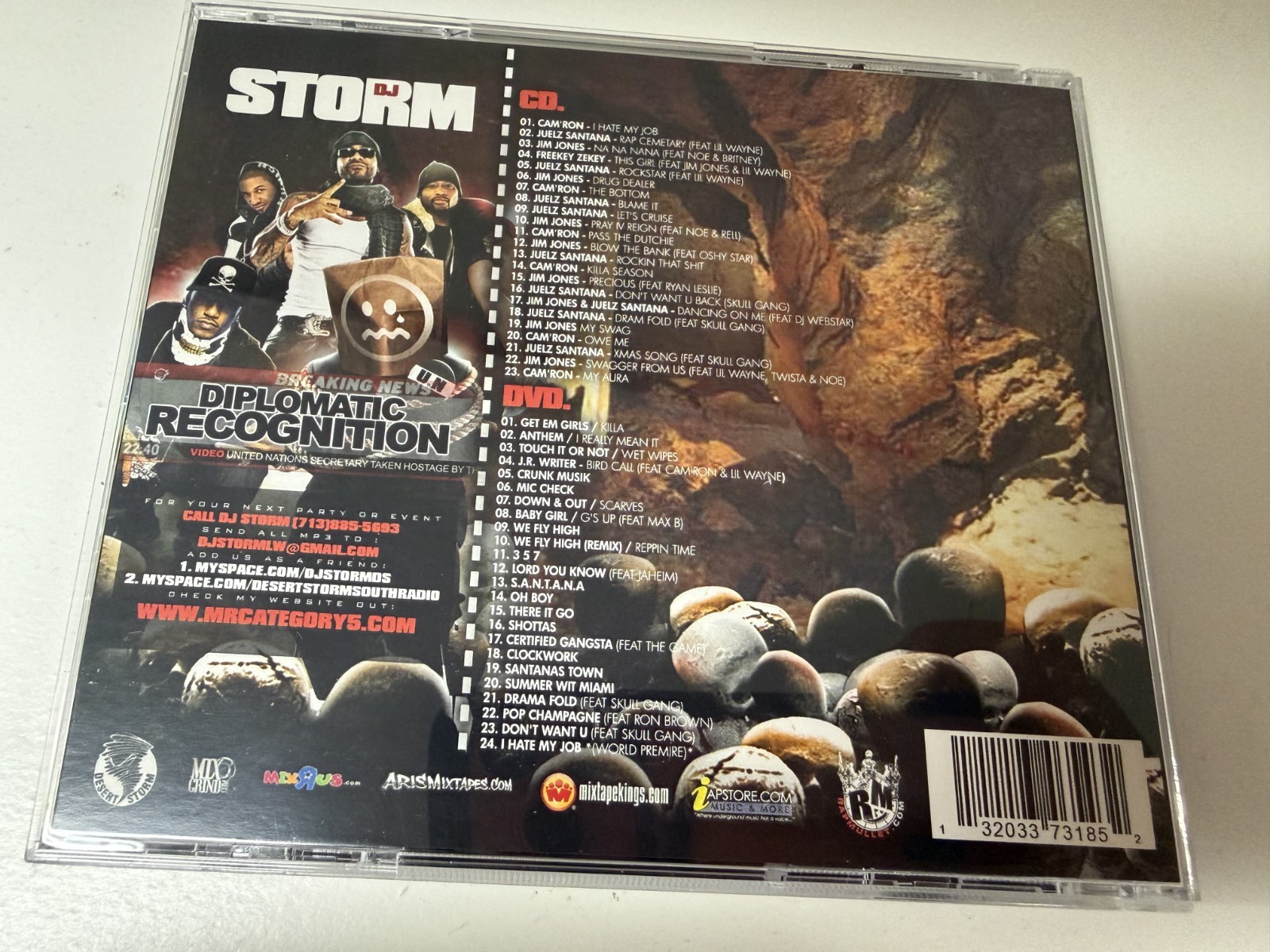 DJ STORM DIPSET DIPLOMATIC RECOGNITION MIXTAPE MIX CD DVD 2 DISC SET COMBO