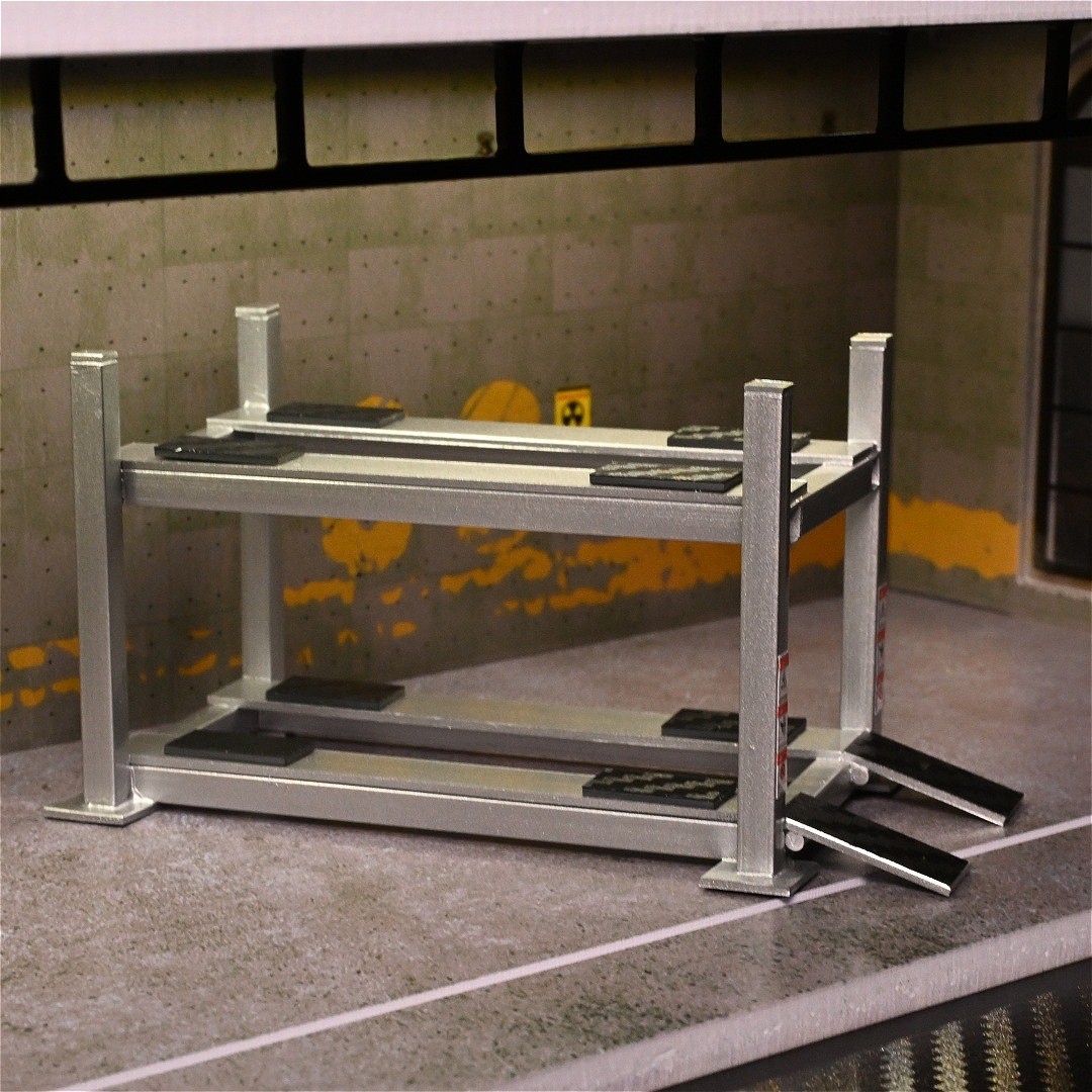 Diorama 1/64 Garage Lifter Model Repair Workshop Parking Rack Accessory Tool US