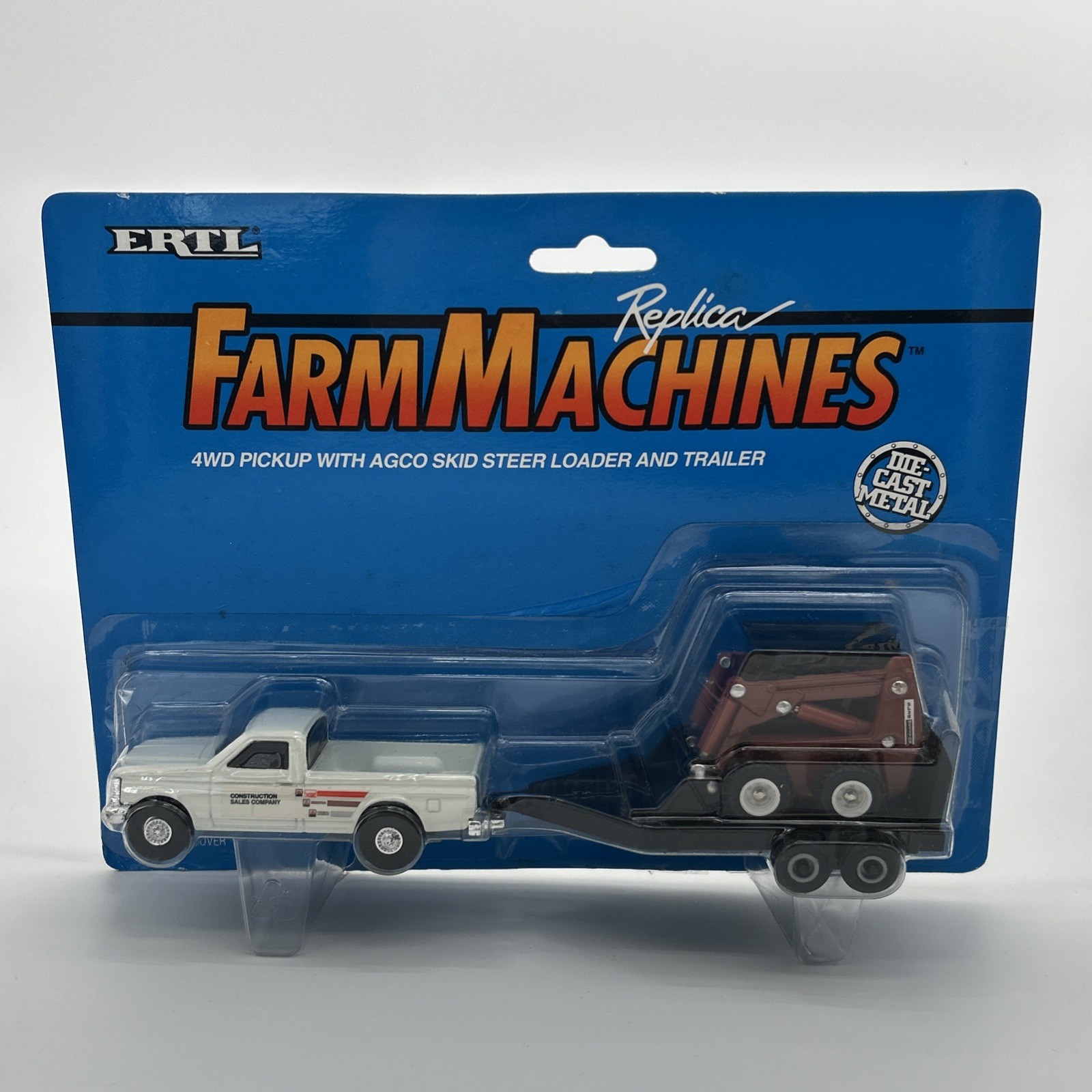 Ertl 1/64 Ford 4wd Pickup With AGCO Skidsteer and Trailer