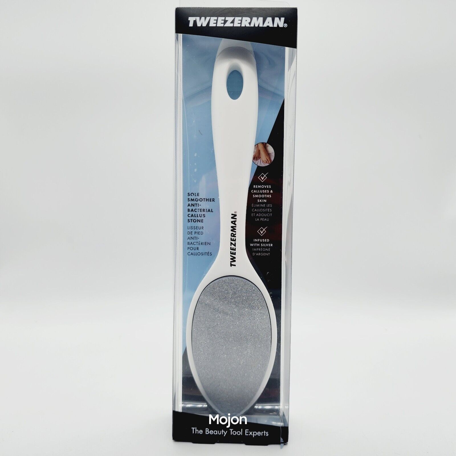 Tweezerman Sole Smoother Anti-Bacterial Callus Stone Silver Infused
