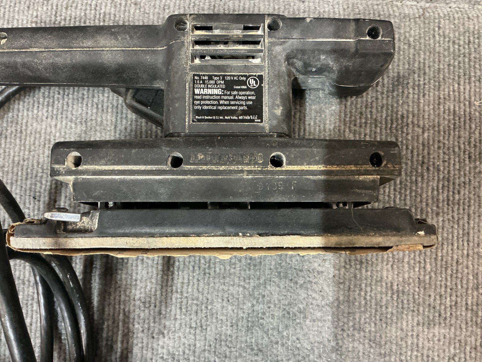 Black & Decker # 7448 1/3 Sheet Finishing Sander TESTED & WORKING