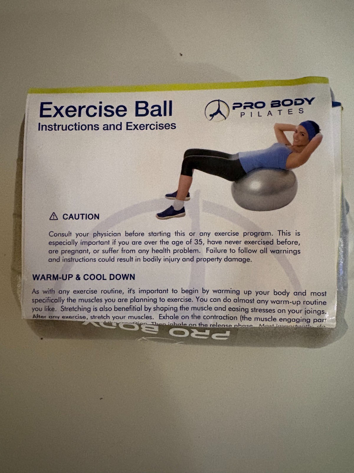 Pro Body Pilates exercise ball professional grade anti-burst ball 55cm nib