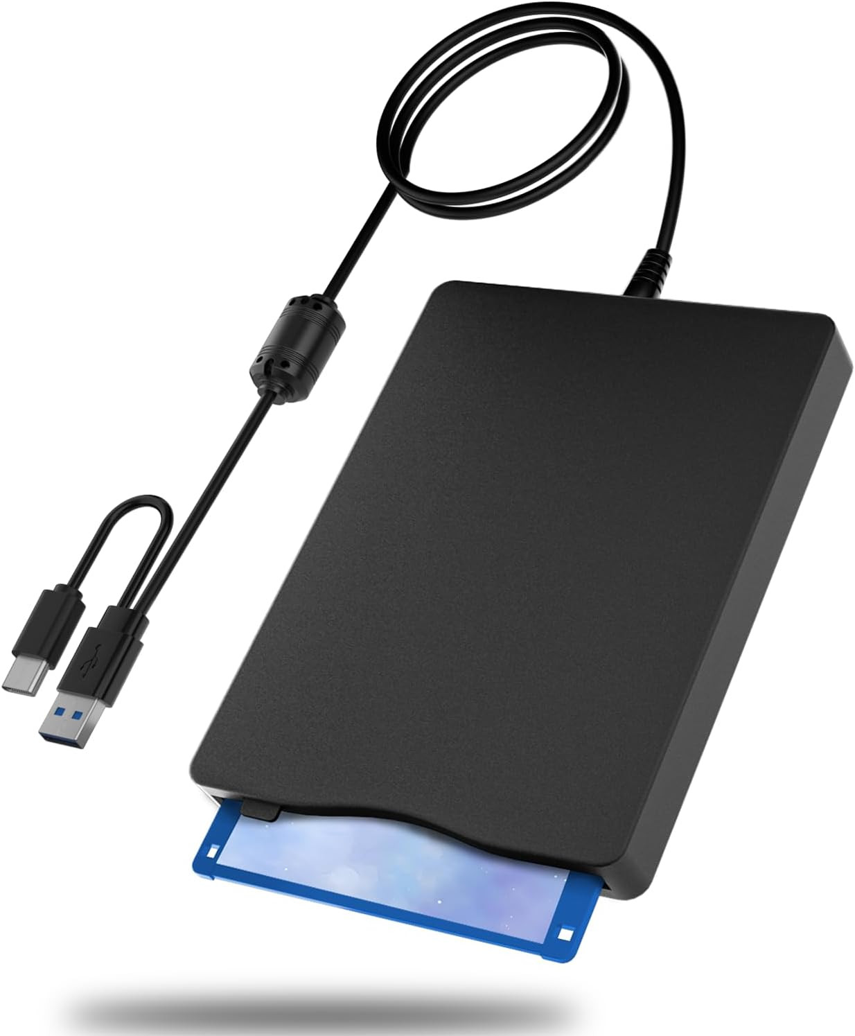 External 3.5" USB & USB-C Floppy Disk Drive 1.44MB Plug and Play for PC Mac