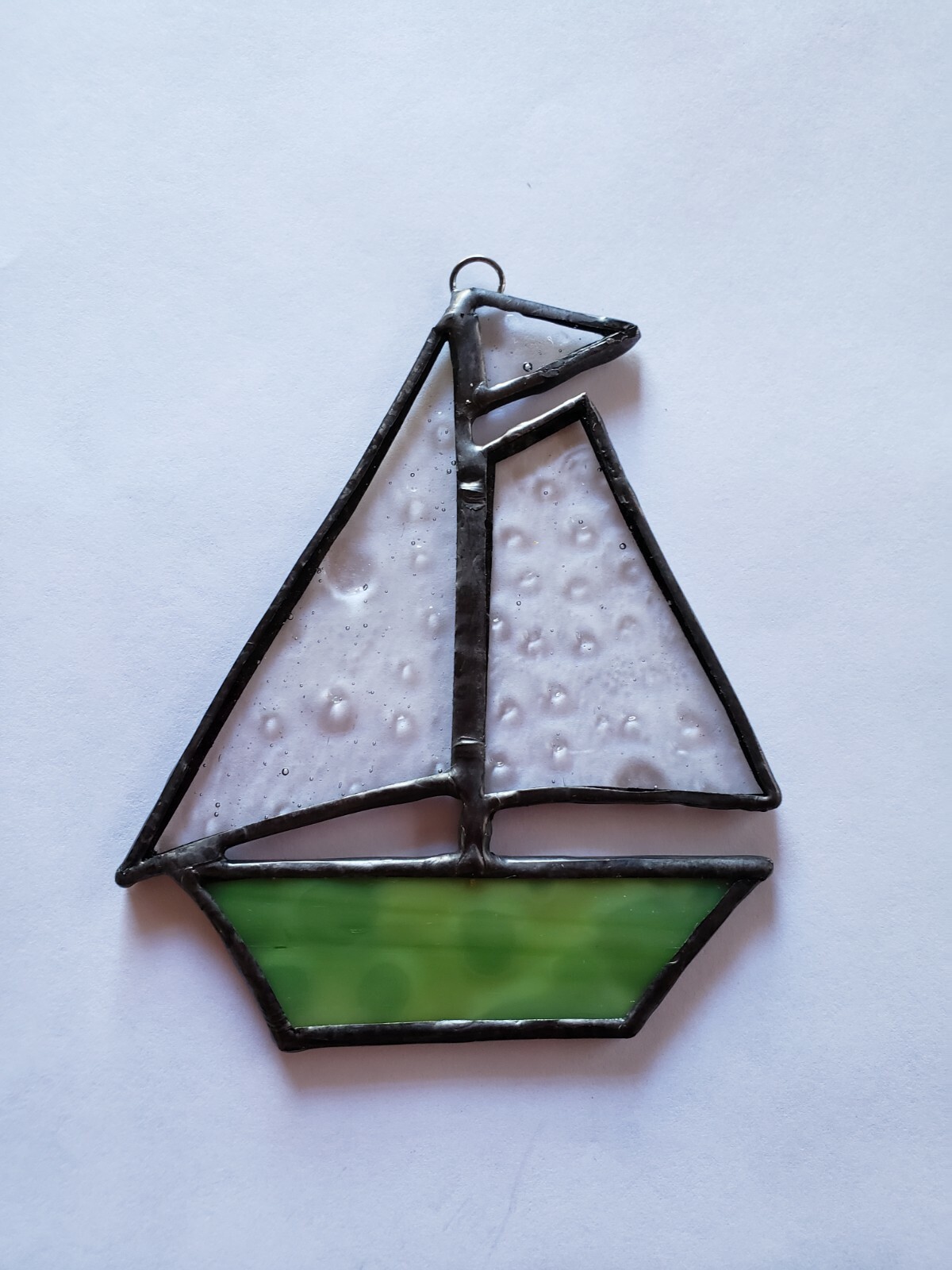 1 Stained Glass Little Sailboat Ornaments/Favor/Suncatcher