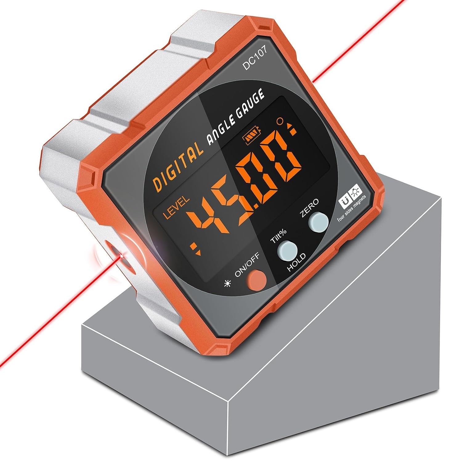 Digital Electronic Angle Finder Magnetic Dual Laser Gauge Digital Levelling Tool