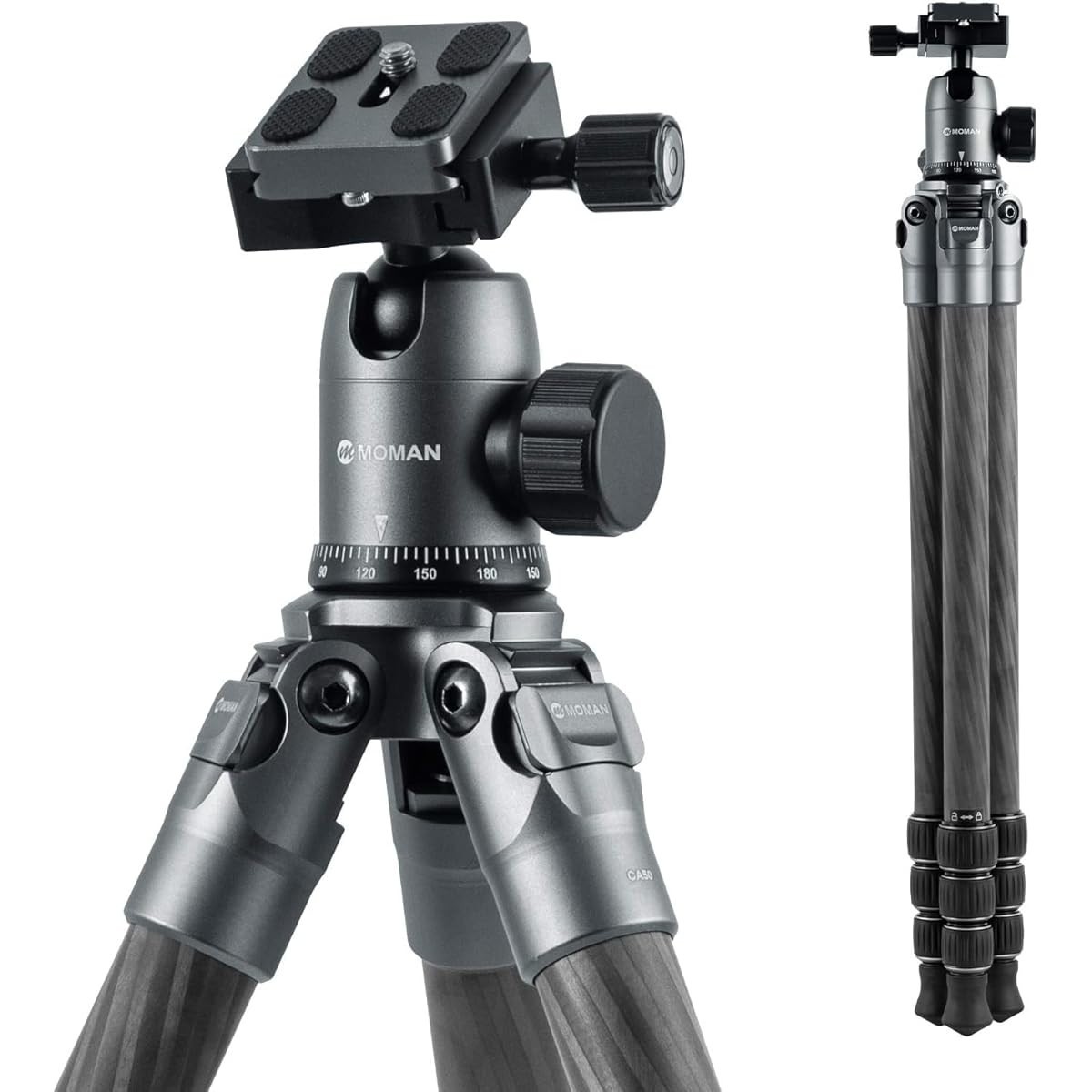 MOMAN CA50 Carbon Fiber Tripod with 360°Panorama Ballhead