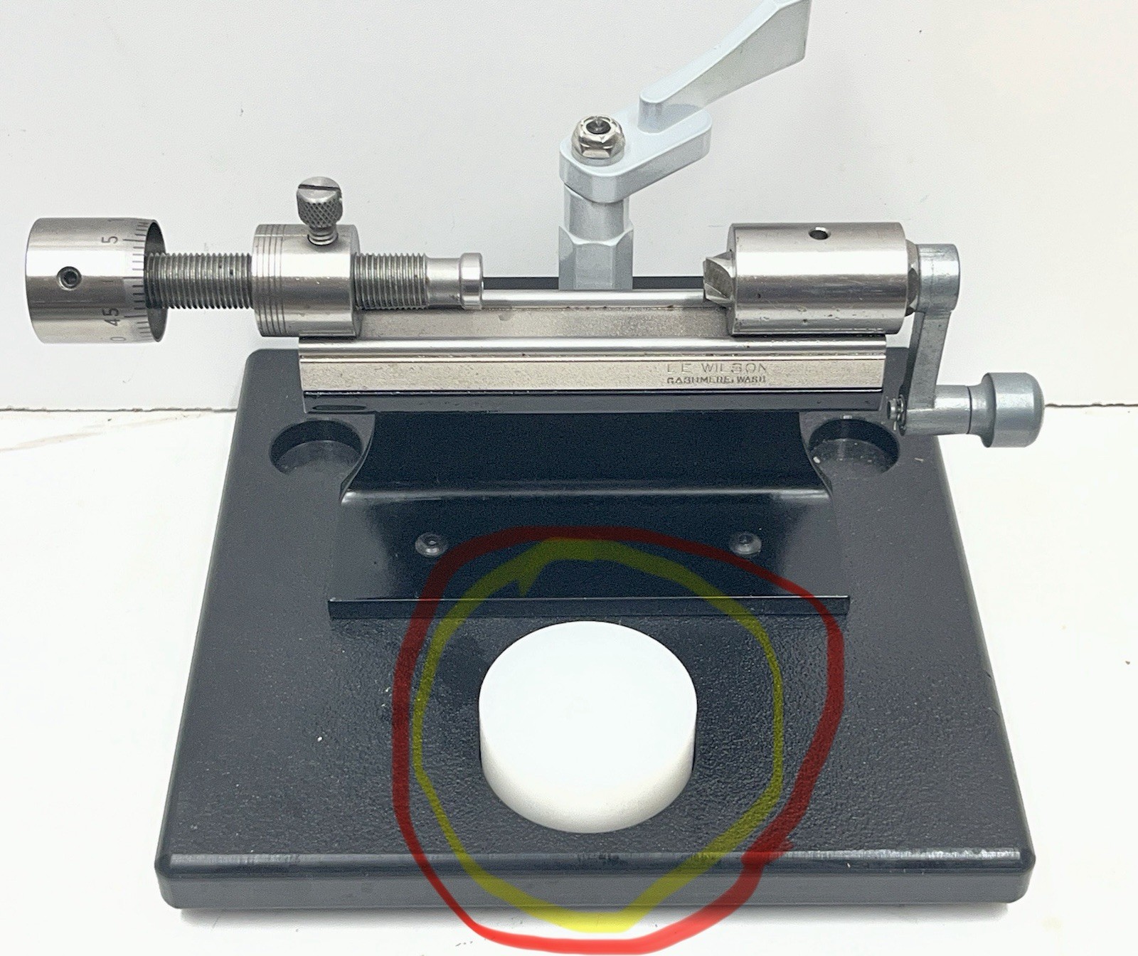 L.E. Wilson Case Trimmer Knock Out Puck ONLY For The Round Hole In 2” Base Plate