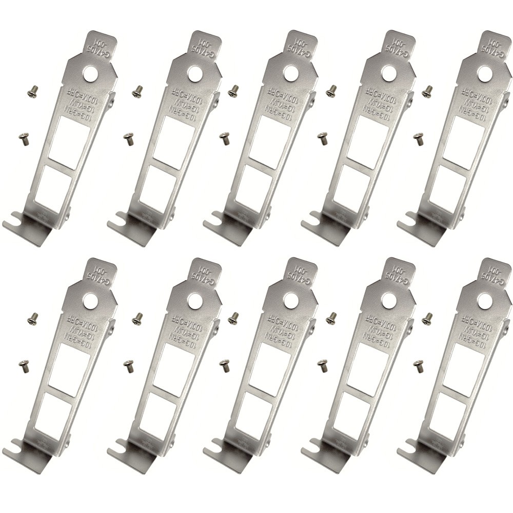 10Pcs Low Profile Short Bracket with Screws for Intel X540-T2 X550-T2 New