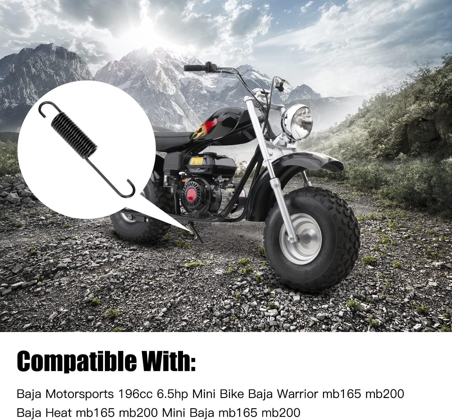 Reliable Kickstand Spring for Mini Bikes - 3.7" Compatible with Coleman & More
