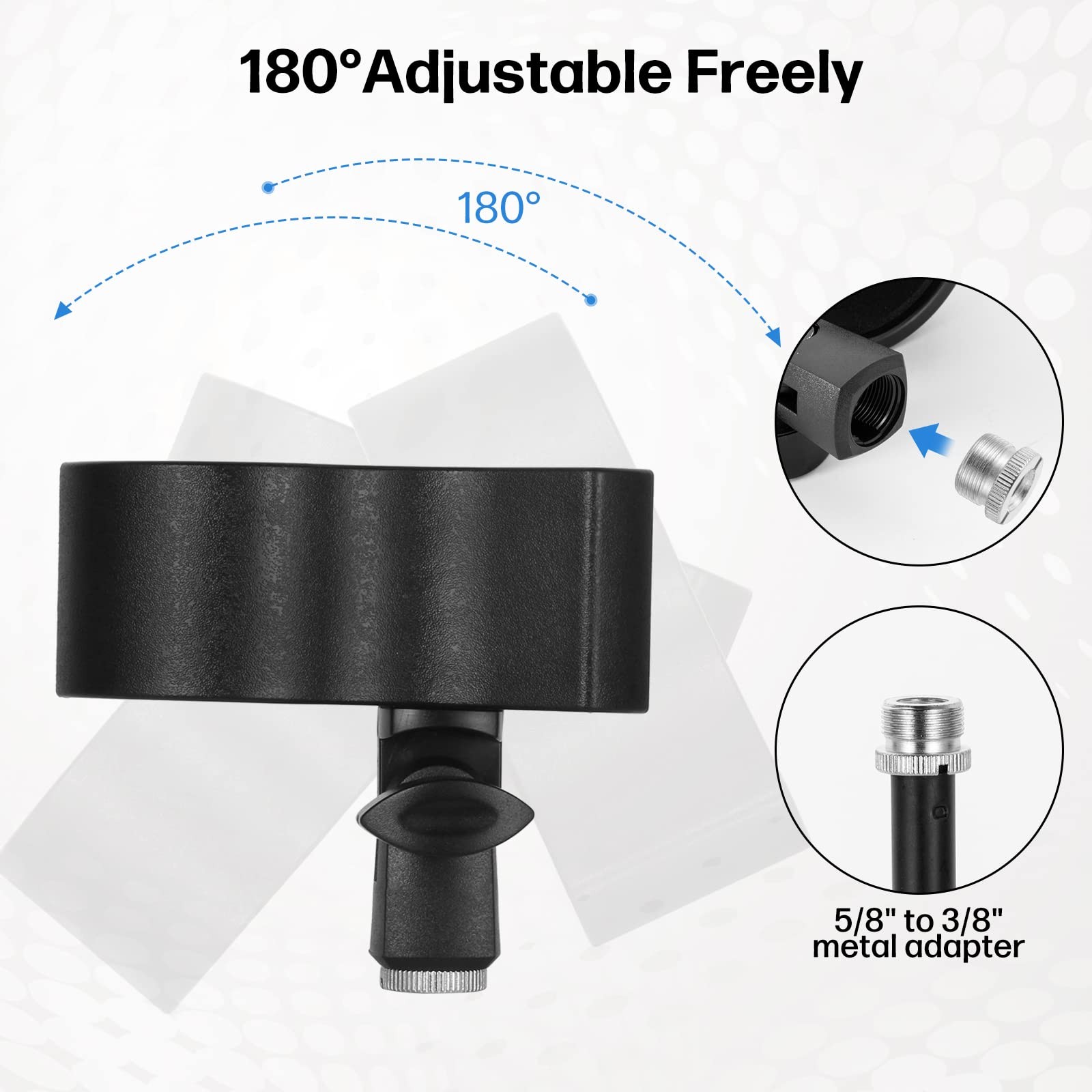 1pcs Large Microphone Clip, Adjustable Mic Holder for Microphones with Outer ...