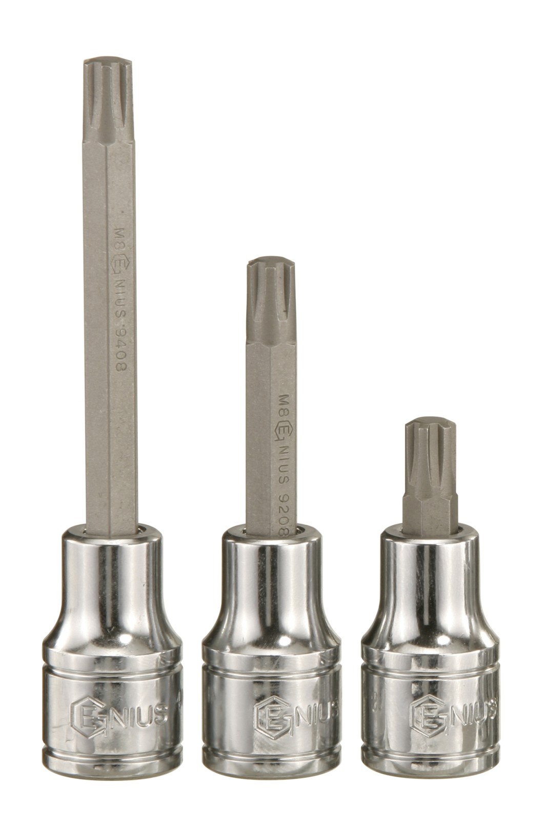 Genius Tools 1/2" Dr. M9 Ribe Bit Socket, 80mmL - 440+9209