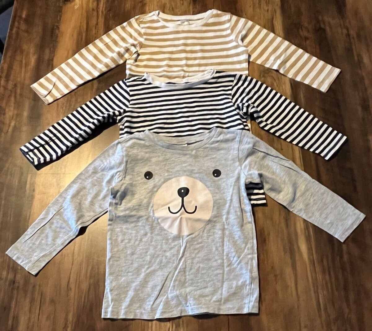H&M Boys' Long Sleeve T-Shirt Size 2-3 Years Set of 3 Tops Kids 100% Cotton