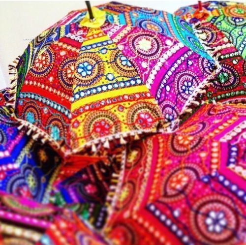 5 pc Indian TRADITIONAL UMBRELLAS WHOELESALE LOT INDIAN PARASOL RAJASTHANI DECOR