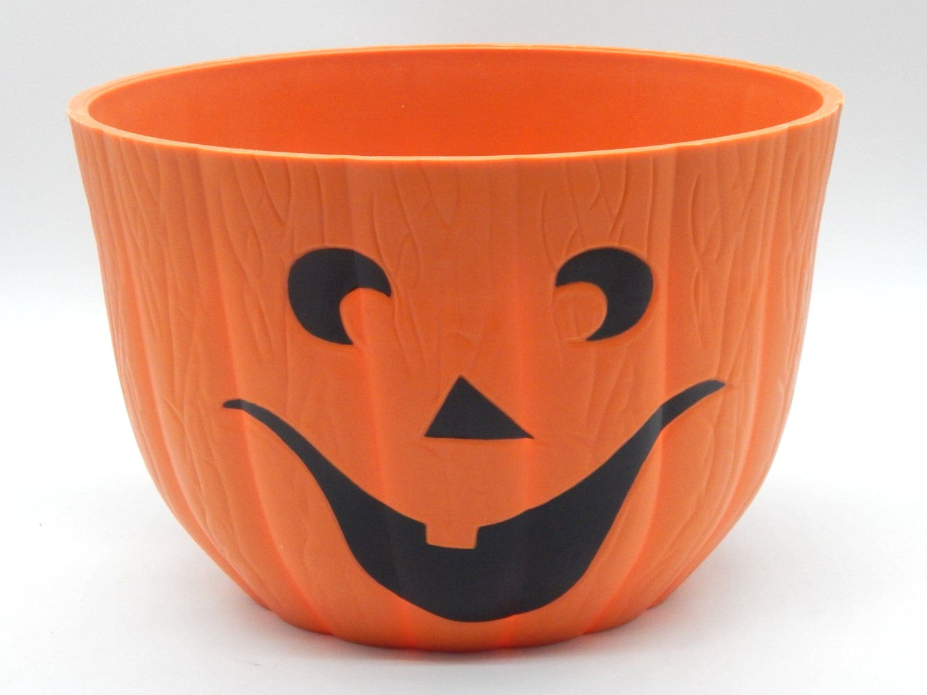Vintage The Mumkins! Large 10x13 Jack O Lantern Orange Plastic Pumpkin Planter