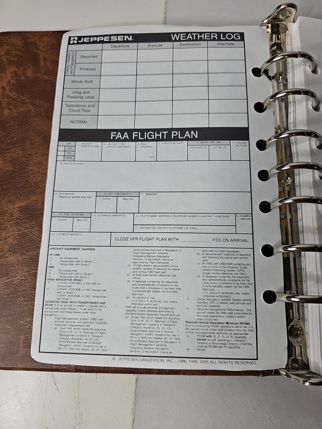 Sportys E6B Electronic Flight Calculator Pilot Computer w/ Jeppesen Log Paper