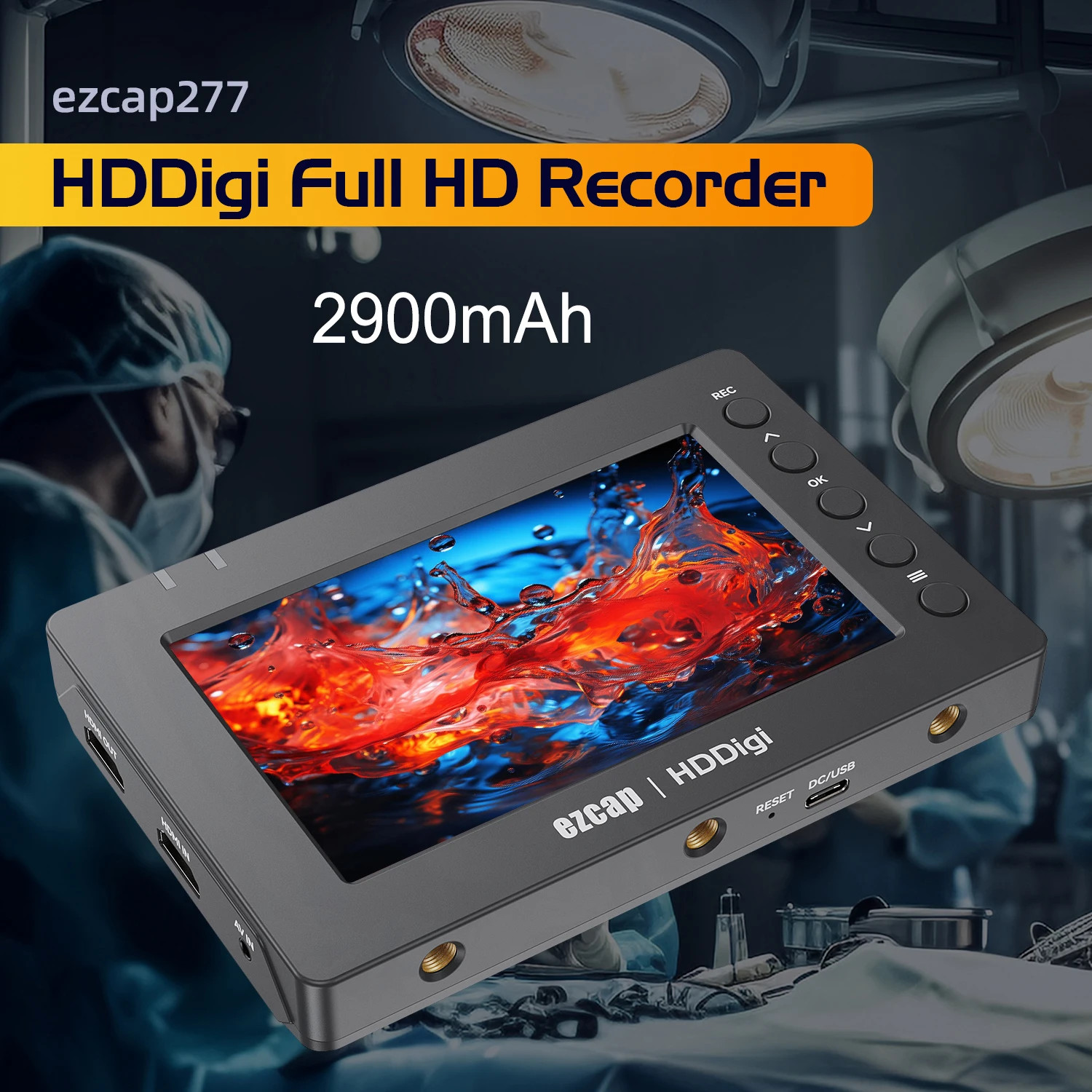 2900mah HDMI AV Video Capture Card Game Recorder player with screen To SD Card