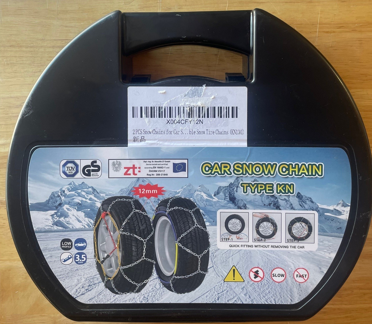 2PCS Snow Chains for Car SUV Pickup Trucks Car,Universal Adjustable KN130