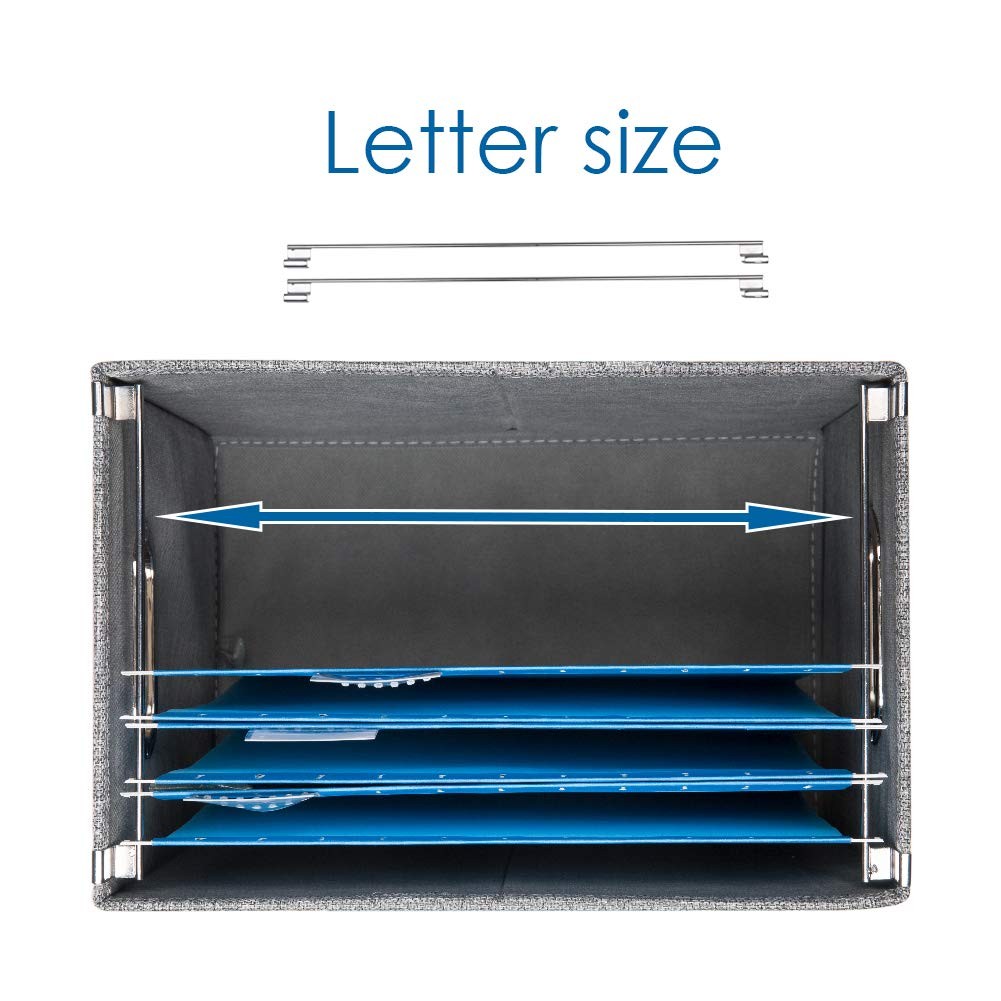 PRANDOM File Organizer Box - Set of 1 (1-pack) without folders, Navy Blue