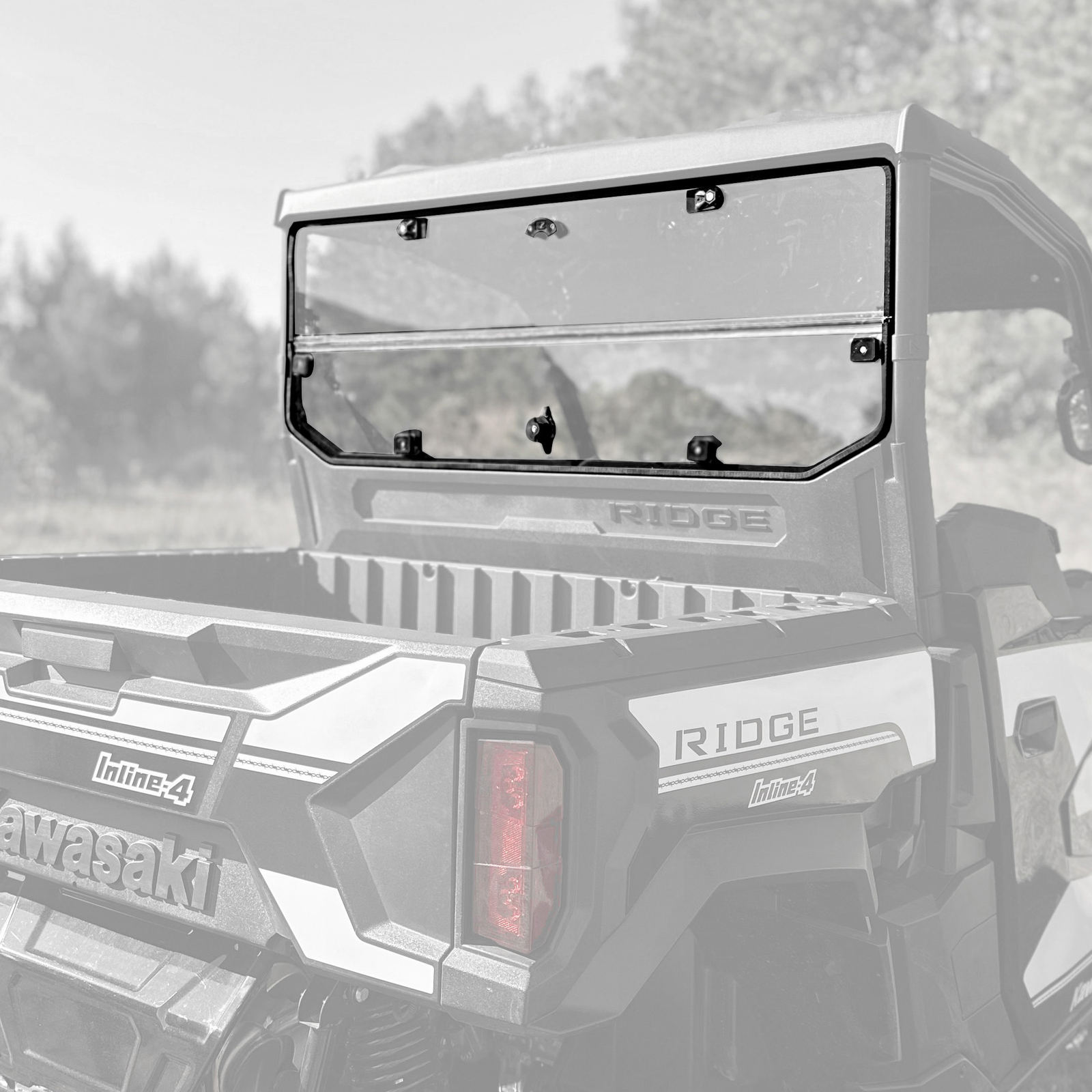 Kawasaki Ridge Folding Flip Down Rear Window Windshield Dust Panel 2024+