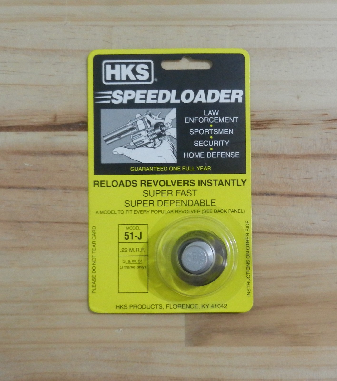 HKS Speedloader;  51-J;  For 6-shot S&W 51, J Frame Only;  Holds 6 - 22 M.R.F.