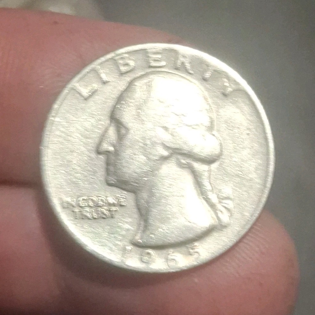 1965 Washington Quarter 25C Philadelphia Business Strike Copper Coin KM#164