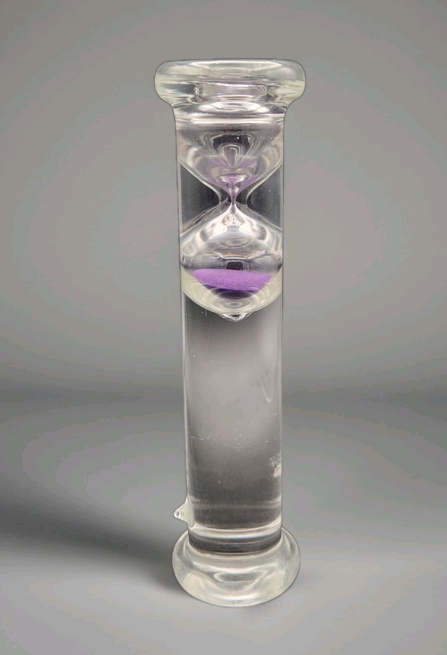 G.W. Schleidt Newton Gravity Water Floating Hourglass Purple Sand 3 Minute Timer