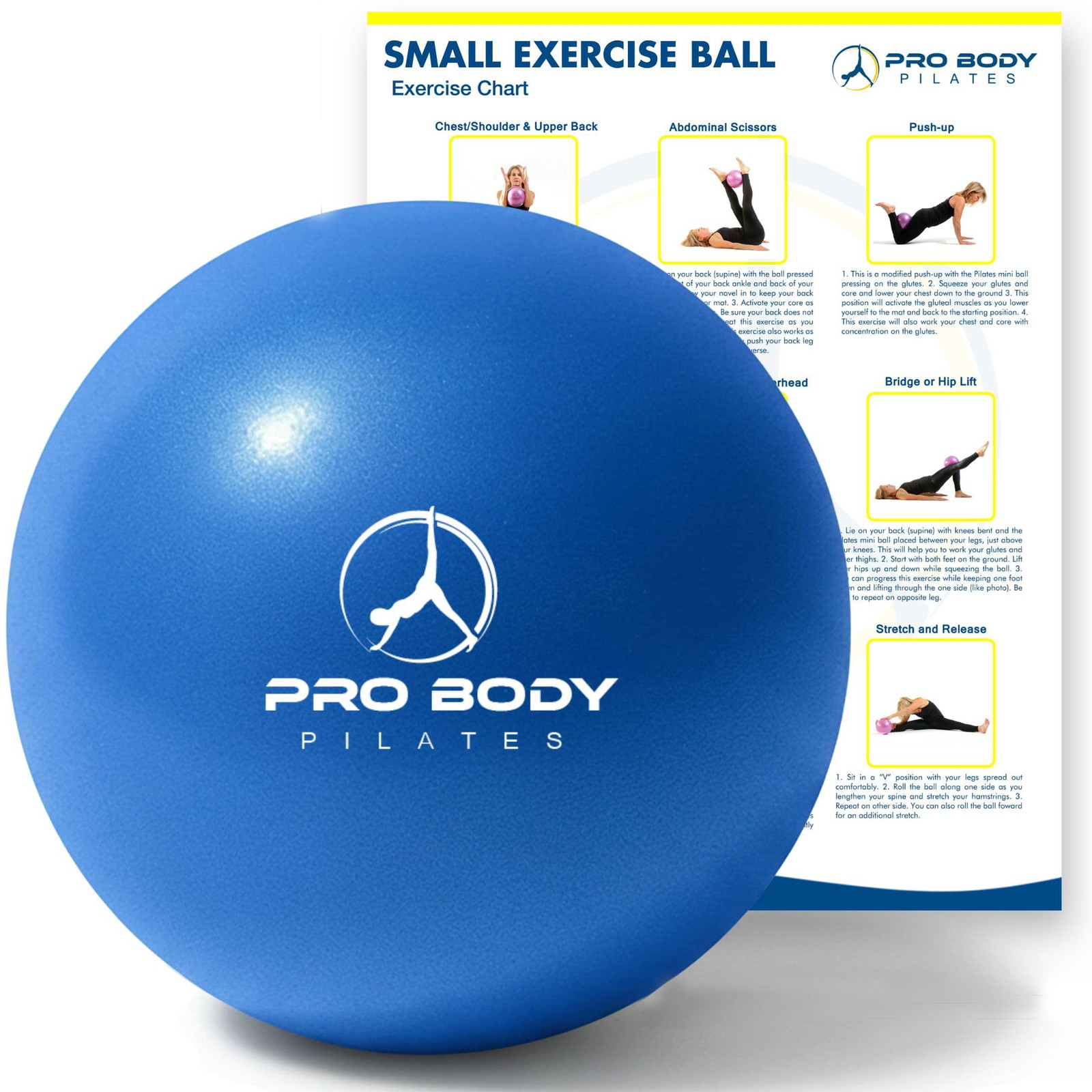 Small Exercise Ball - 9 Inch Workout Ball for Stability, Barre, Yoga, Core & ...