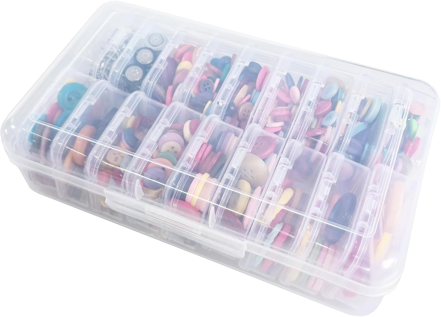 Small Bead Organizers, 19 Pieces Plastic Storage Cases Mini Clear Bead Storage C