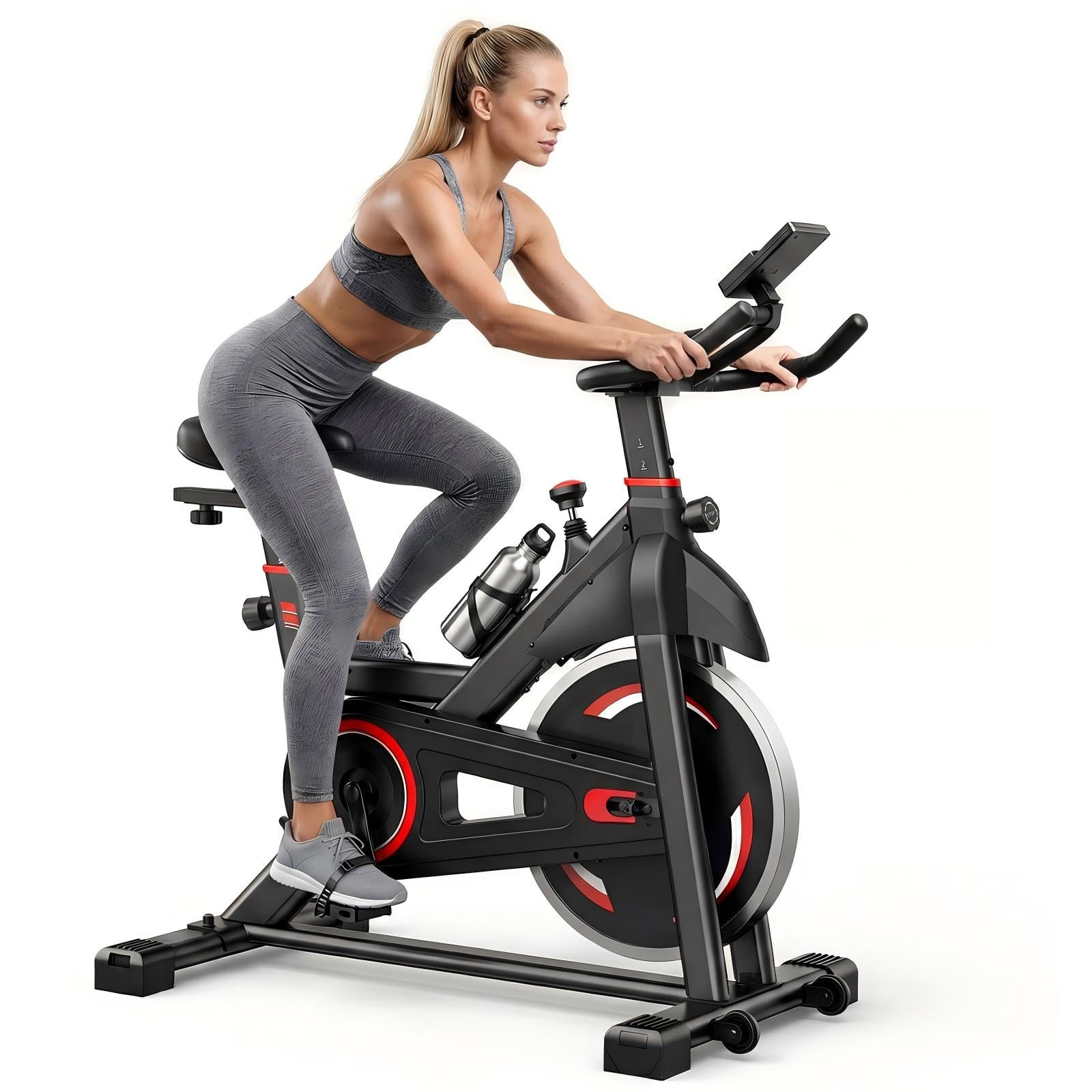 New NEWBULIG Exercise Bike with APP, Stationary Bikes for Home, Workout Adults